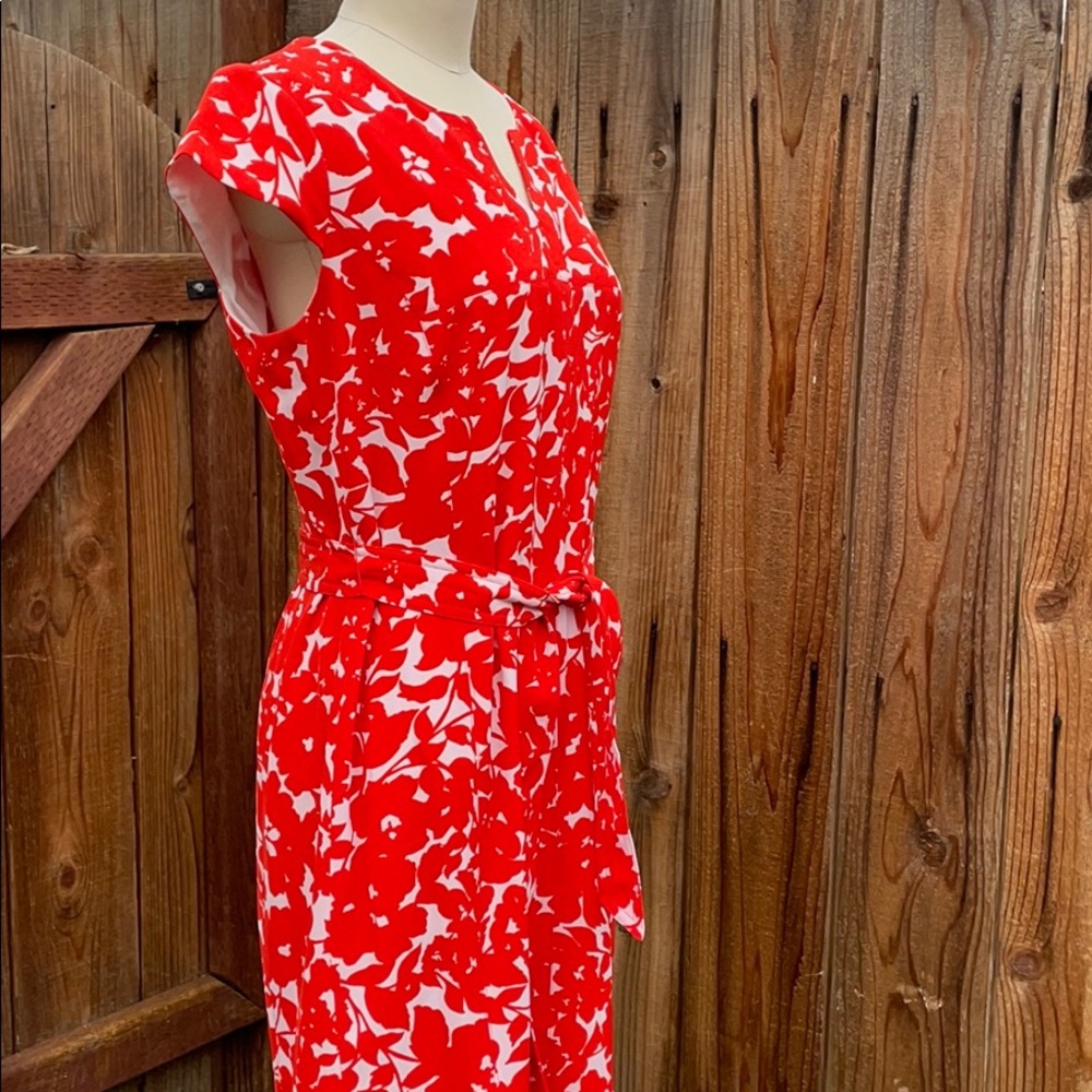 Outstanding Jones New York Red Floral Dress Sz 8